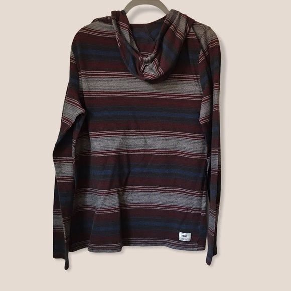 Vans Maroon and Blue Striped Lightweight Hoodie - Picture 5 of 5